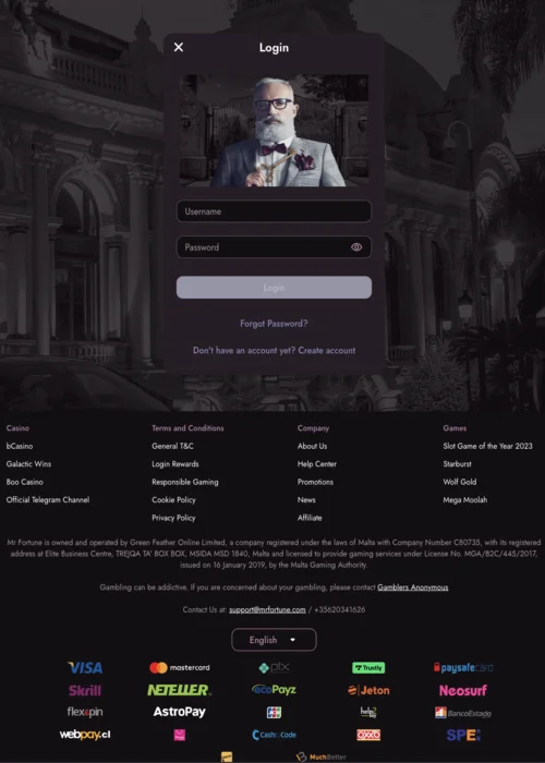 Sign-In Mr Fortune Casino<